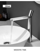 Robinet de lavabo moderne minimaliste multicolore en laiton, mitigeur monocommande monotrou à poser, finition dorée, eau chaude et froide