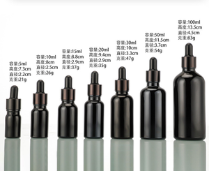 Flacon compte-gouttes en verre noir brillant <span class=keywords><strong>Meibo</strong></span> 5/10/15/20/30/50/100 ml, épais, anti-reflet, pour huile, essence cosmétique liquide - Product Image 2