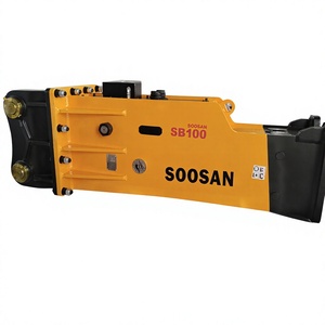 Nuevo Martillo Hidráulico Silencioso SOOSAN SB100 Tipo Caja para Excavadoras de 25-30 Toneladas, Uso en Construcción, Cincel de 150 mm, Amarillo - Product Image 1