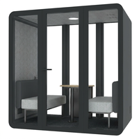 Cabine de réunion insonorisée de grande taille UI1-L pour 4 personnes, salle de silence de bureau, poste de travail acoustique haute efficacité