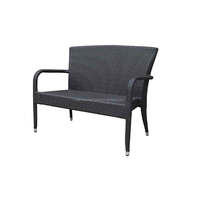 Chaise de salle à manger de jardin bistro français à dossier haut en rotin PE à deux sièges