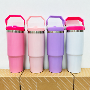 Venta al por mayor: Vaso térmico de 40 oz de la famosa marca, el más vendido, con asa y pajita, diseño de dibujos animados, para viajes al aire libre. - Product Image 4