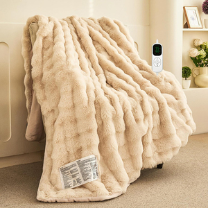 Manta Eléctrica de Piel de Conejo Sintética de Doble Cara, 110V ETL, 150*180 cm, para Invierno - Product Image 1