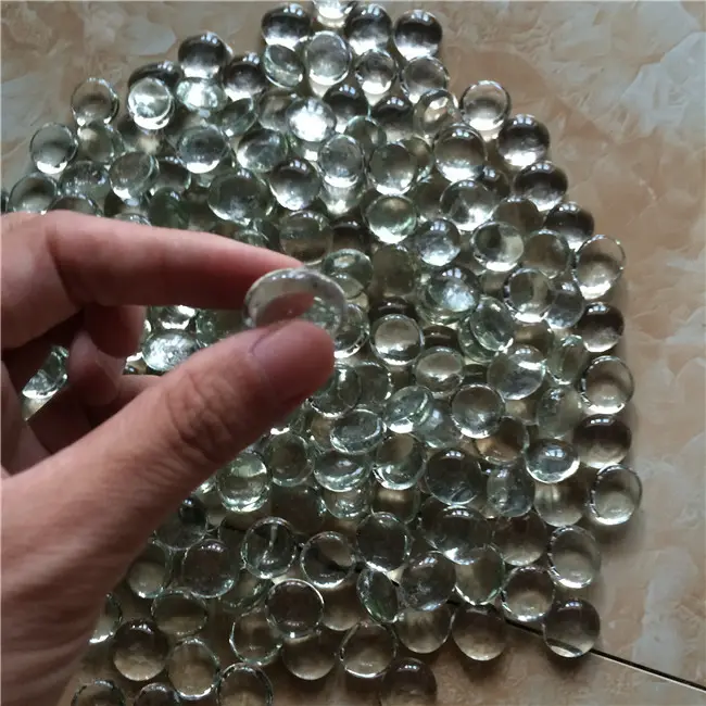 Flat Rounded Glass Beads High Quality Crystal Beads for fire pit and landscaping decoration