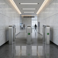 Torniquete de Barrera Oscilante de Acero Inoxidable con Función Anti-Colisión, Diseño Moderno para Entrada de Oficina, Protección IP68, Bidireccional