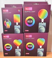 Haute qualité Rechargeable téléphone Selfie Clip lumière LED Portable Clip sur la lumière pour téléphone/tablette/ordinateur portable téléphone portable lumière de remplissage rvb
