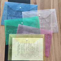 Transparent coloré A4 étudiant Document sac PP matériel bouton sac mallette bureau papeterie pour 209 produits de classement
