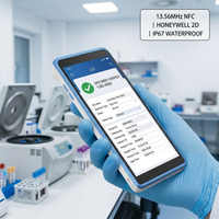 Escáner de Códigos de Barras para Muestras de Laboratorio, PDA Médico con Android 12, Terminal NFC de 6.0 Pulgadas para Banco de Sangre y Tubos de Ensayo