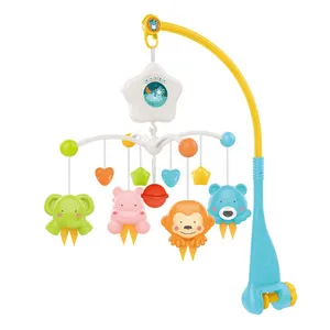 Support de musique pour enfants, animaux, jouet suspendu Mobile hochet électrique rotatif lumière lit hochets bébé lit clochette jouet