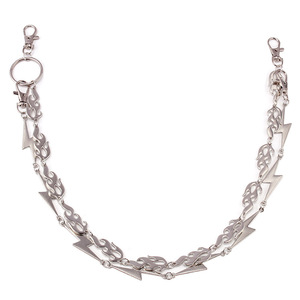 Waist <b>Chain</b> With Lightning And Flame Charms Double Layered Zinc Alloy Unisex Casual Punk Jeans Accessory - Product Image 5
