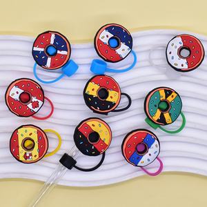 จุกปิดหลอดดูดลายการ์ตูนโดนัท ขนาด 10 มม. ของตกแต่งสร้างสรรค์ อุปกรณ์ตกแต่ง DIY อเนกประสงค์ ของขวัญส่งเสริมการขายสำหรับธุรกิจ - Product Image 2