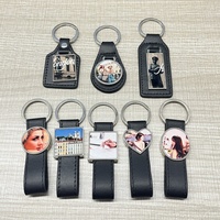 Porte-clés vierge en cuir pour sublimation, accessoires pour porte-clés photo, porte-clés