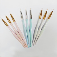 Pinceau de précision léger à finition électro-plaquée irisée pour nail art, stylo de dessin pour ongles, peinture d'ongles, OEM personnalisé