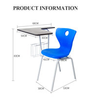 Chaise classique moderne en plastique bloc-notes chaise d'étudiant et d'examen universitaire mobilier scolaire pour la formation en classe