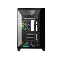 Boîtier PC Gaming Micro ATX en Alliage d'Aluminium de Type Mid-Tower, Panoramique à 270 Degrés, Style Aquarium à Double Compartiment, Prend en Charge le Refroidissement Liquide de 240 mm