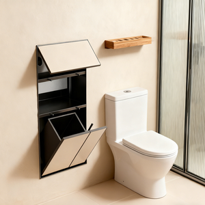 Diseño de montaje de almacenamiento de pared invisible de nicho de cubo de basura de inodoro de acero inoxidable moderno <span class=keywords><strong>para</strong></span> <span class=keywords><strong>Baño</strong></span> - Product Image 4