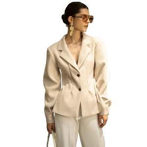 Nolia femmes haute qualité imprimé costume veste élégant Style minimaliste automne/hiver vêtements respirant confortable pour le bureau - Product Image 2