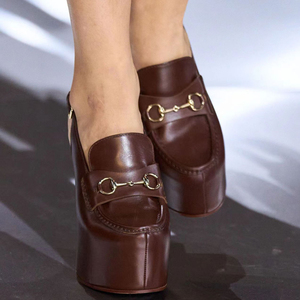 Summer Women Square Toe Sandals Back Buckle Strap Shoes High Platform Chunky Heels Outdoor Metal Chain Animal Prints <b>Pumps</b> - Product Image 4