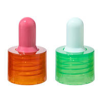 Colliers de bouchons compte-gouttes nervurés en PETG épaissi de 20 mm pour bouteilles d'huiles essentielles et cosmétiques avec bulbe en silicone