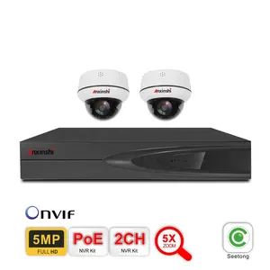 Anshinshi p2p 2ch 5mp ir 30m poe חוטית מצלמת IP setong poe nvr רשת ptz ערכות מצלמה