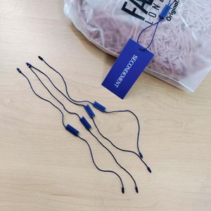 Custom Embossed Logo Hang Tag Fastener Women Men Jeans Clothes Plastic <b>String</b> Seal Garment Hang Tag Loop for Clothing Shop - Product Image 6
