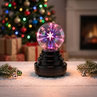 Boule de plasma attrayante avec affichage lumineux électrique, sculpture interne en forme de flocon de neige, jouet éducatif scientifique pour enfants