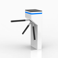 Portillon tournant ZECHENG ZC-S8 à trois rouleaux bidirectionnel avec lecteur de carte, fonction anti-pincement, en acier inoxydable SUS304