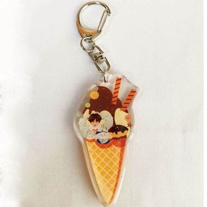 Eco-Friendly Acrylic Charm Anime Plastic Make Your Own Double Sided Custom Printed Acrylic KeyChain with Ice Cream - Product Image 1