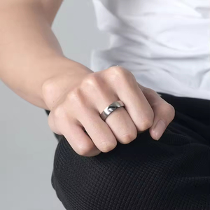 Trendy Personality New Style Jewelry Half <b>Heart</b> <b>Black</b> Rose Gold Stainless Steel Couple Rings for Women Men Jewelry Gift - Product Image 3