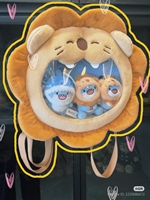 Sac à dos en peluche tête de lion requin de 8 pouces en coton PP de haute qualité, personnalisable en usine, cadeau pour filles, idéal pour les fêtes, vente en gros
