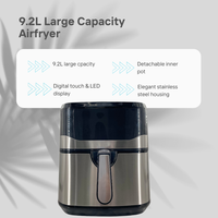 Friteuse à air de 9,2 L Friteuses électriques sans huile à écran tactile numérique de grande capacité pour la maison