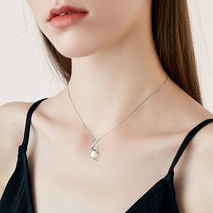 Infinity Freshwater Pearl Collar de plata esterlina 925 para mujeres <span class=keywords><strong>adolescentes</strong></span> - Product Image 3