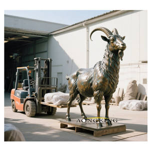 Decoración de jardín Tamaño real Bronce Cabra Escultura Animal Cabra Estatua - Product Image 1