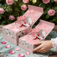 Boîte cadeau vide en forme de fleur 3D, boîtes de dragées de luxe pour mariage, boîtes d'emballage pour bonbons pour la Saint-Valentin et les anniversaires, boîtes en papier personnalisées