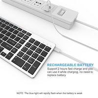 Seenda — clavier sans fil Bluetooth, Rechargeable, format complet, avec pavé numérique, pour iPad, MacBook Air/Pro, iMac