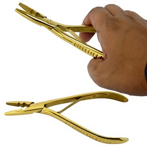 Hair Extension Tool Curved Hair Crimper pliers 2 Hole Beads Pliers for <b>Crimping</b> & Removing Microbeads Hair Extension pliers - Product Image 1