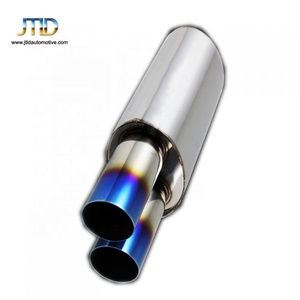 Doppi sbocchi universali 3.<span class=keywords><strong>5</strong></span> "doppi sbocchi blu punta bruciata <span class=keywords><strong>2</strong></span>.<span class=keywords><strong>5</strong></span>" ingresso marmitta di scarico inox con silenziatore - Product Image 3