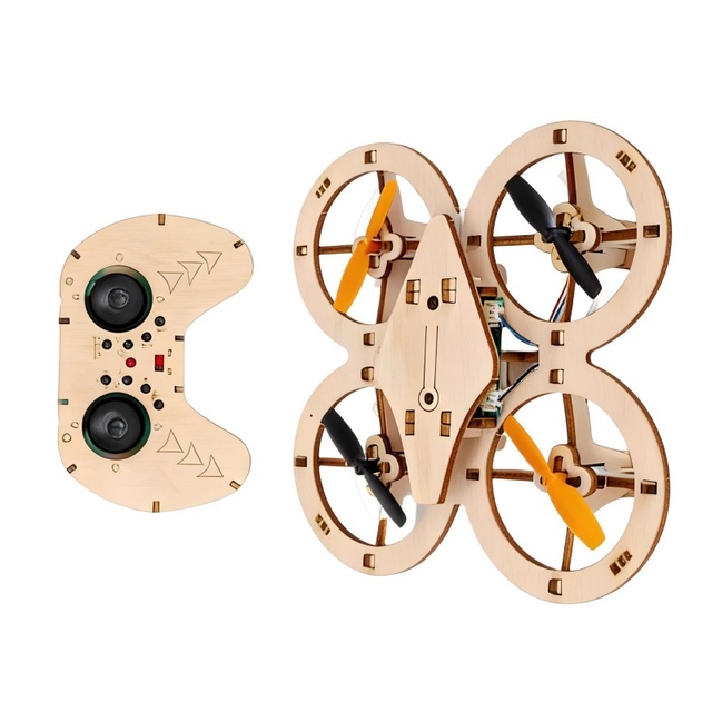 OKYN-Y2090 DIY Wooden Assembly DIY Quadcopter Model Science Education Remote Control Airplane