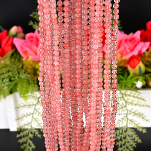 Bracelet en perles de cristal polies de haute qualité, 4 mm, style européen, en améthyste et quartz rose, pour la décoration intérieure, vente en gros - Product Image 5