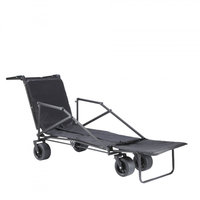 Chariot multifonctionnel pliable en acier à quatre roues pour camping en extérieur, canapé-lit, chariot double usage pour enfants, plage et courses