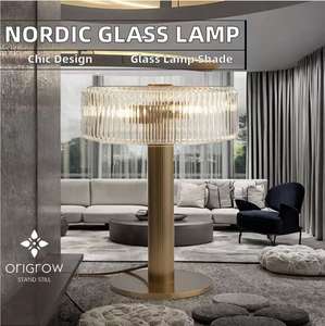 Lampe de table en verre minimaliste nordique moderne E14 Base corps en fer AC LED pour la décoration intérieure et l'hôtel lecture de chevet batterie portable - Product Image 2