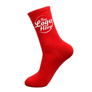 Custom Logo Digital Printing Cotton Sports <b>Socks</b> for Youth-Thickened Bottom <b>Breathable</b> Running Athletic Crew <b>Socks</b> - Product Image 5