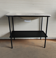 Console d'extérieur Chariot de préparation pour patio Tables de jardin avec étagères de rangement à 4 niveaux Station de lavage réglable Îlot de cuisine