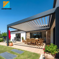 Pergola en aluminium à toit à persiennes sur mesure pour patio extérieur, attachée à la maison