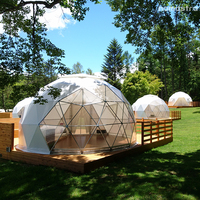 Dôme géodésique permanent d'extérieur : Tente préfabriquée en PVC pour hôtels et campings de glamping, tente de camping sphérique de luxe