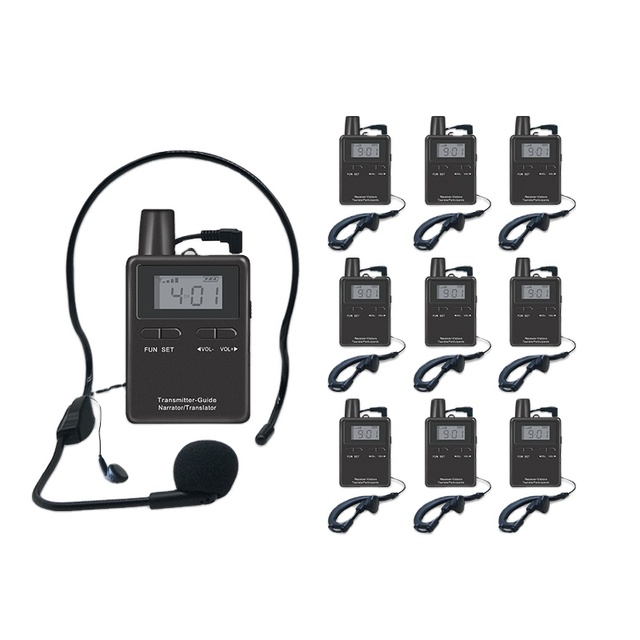 2.4GHz Tour Guide System Wireless 200M Long Distance 50 Channels Portable Audio Guide for Group Communication