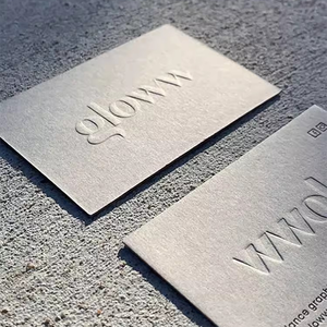 Venta al por mayor logotipo personalizado de lujo mate material reciclable papel en relieve desboss impreso negocios tarjetas de agradecimiento - Product Image 1