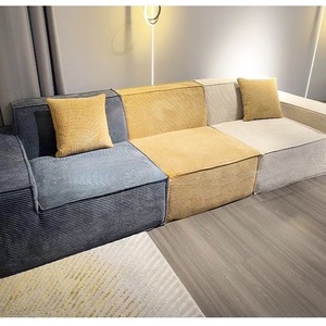 Sofá Seccional en Forma de L de Tres Plazas para Sala de Estar, Estilo Moderno y Lujoso, Tapizado en Corduroy, Esponja Comprimida y Envasado al Vacío para Mayor Comodidad - Product Image 6