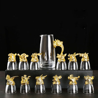 Verre à liqueur en forme de tête d'animal du zodiaque chinois, design créatif, sans plomb, écologique, certifié CE, distributeur de liqueur, accessoires 25 ml