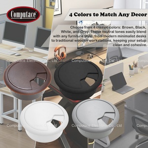 60mm Diameter <b>Desk</b> Cable Grommet, ABS Plastic Wire Hole Cover in Black/White/Gray/Brown Colors, with Hole Saw, for Wires & Cable - Product Image 6